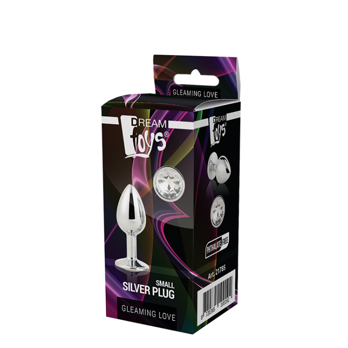 Dt21785 анальна пробка з каменем GLEAMING LOVE SILVER PLUG SMALL