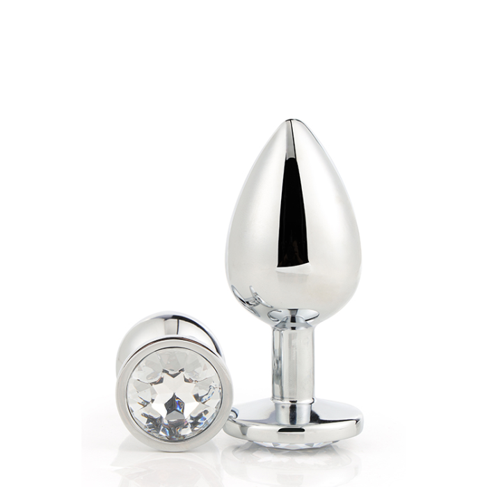 Dt21785 анальна пробка з каменем GLEAMING LOVE SILVER PLUG SMALL