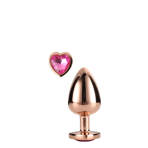 Dt21789 анальна пробка з серцем GLEAMING LOVE ROSE GOLD PLUG SMALL