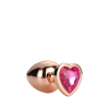 Dt21789 анальна пробка з серцем GLEAMING LOVE ROSE GOLD PLUG SMALL