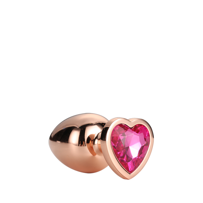 Dt21789 анальна пробка з серцем GLEAMING LOVE ROSE GOLD PLUG SMALL