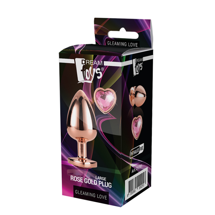 Анальна пробка з серцем GLEAMING LOVE ROSE GOLD PLUG LARGE