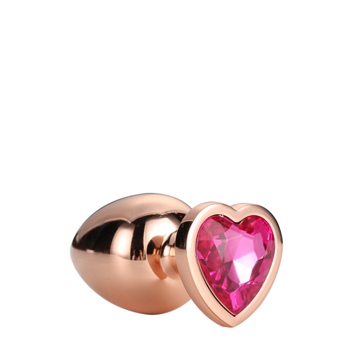 Анальна пробка з серцем GLEAMING LOVE ROSE GOLD PLUG LARGE
