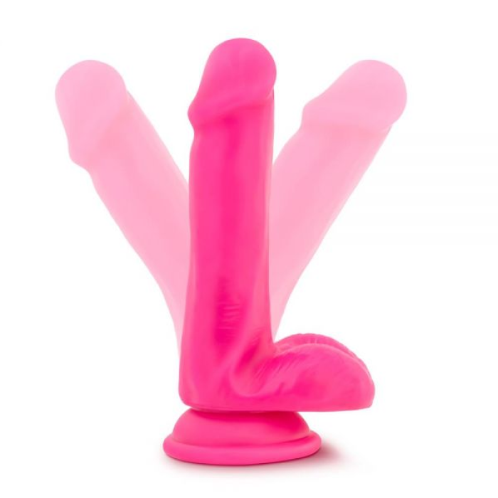 T331186 фалоімітатор з подвійною щільністю NEO ELITE COCK W. BALLS NEON PINK