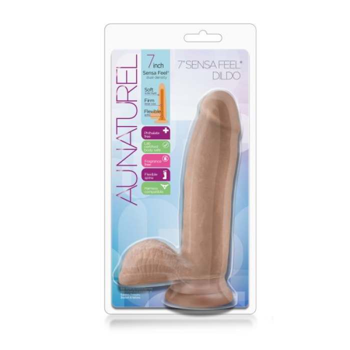 T330709 фалоімітатор з подвійною щільністю au NATUREL 7INCH SENSA FEEL DILDO LATIN