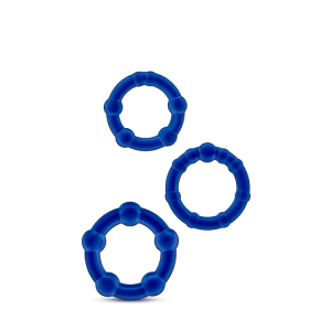 T330566 набір ерекційних кілець STAY HARD BEADED COCKRINGS BLUE
