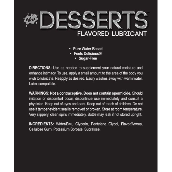 ПРОБНИК/Їстівний Лубрикант WET Desserts Frosted Cupcake (зі смаком кексу) 10 мл
