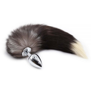 F61280 анальна пробка з хвостом Єнот, Raccoon Tail M