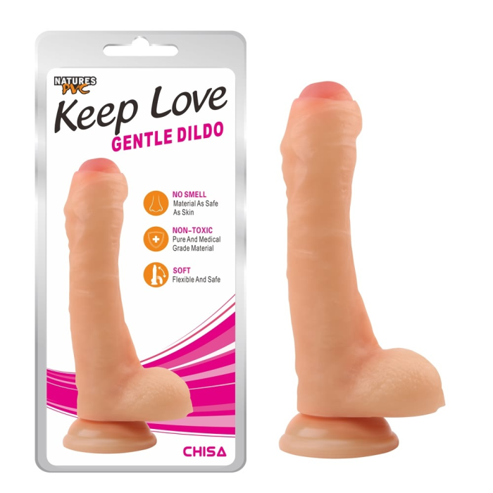 Фалоімітатор із закритою головкою Chisa Keep Love на присосці, тілесний