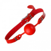 F61403 кляп з екошкіри Loveshop Latex Comfort BREATHABLE BALL Gag RED