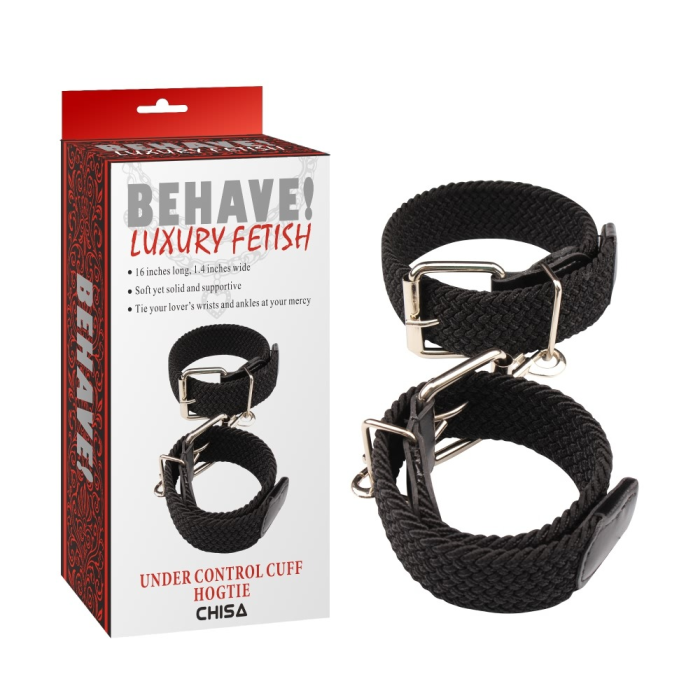 Наручники плетені Chisa Behave! Fetish, чорні