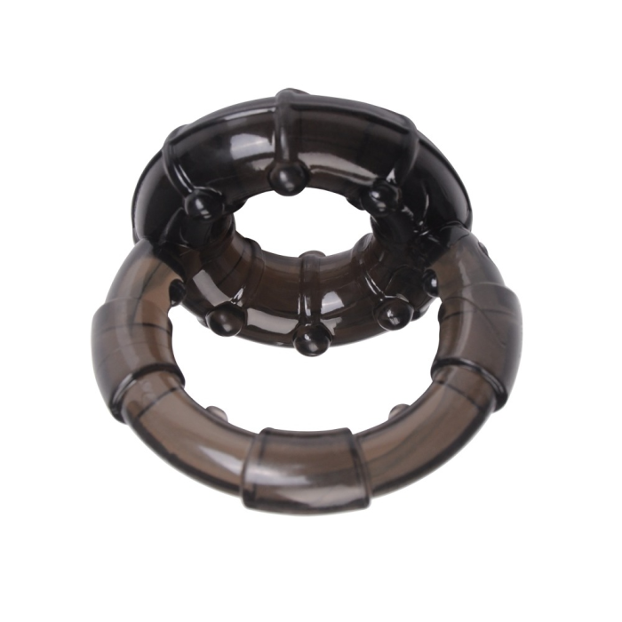 Ерекційне кільце Chisa GK Power Dual Enhancement Ring з рельєфною поверхнею, чорне