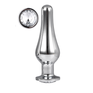 DT21825 анальна пробка конічної форми Dream Toys GLEAMING LOVE SILVER PLEASURE PLUG L