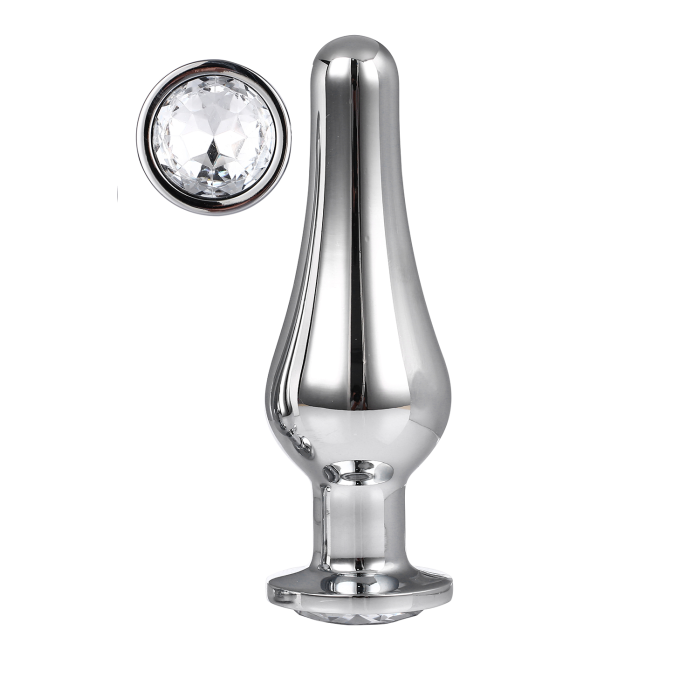 DT21825 анальна пробка конічної форми Dream Toys GLEAMING LOVE SILVER PLEASURE PLUG L