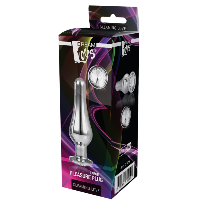 DT21825 анальна пробка конічної форми Dream Toys GLEAMING LOVE SILVER PLEASURE PLUG L