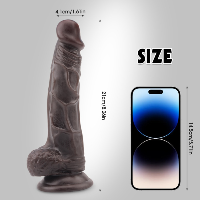 Фалоімітатор коричневий Chisa Fashion Dude 8.5 Cock реалістичний з мошонкою