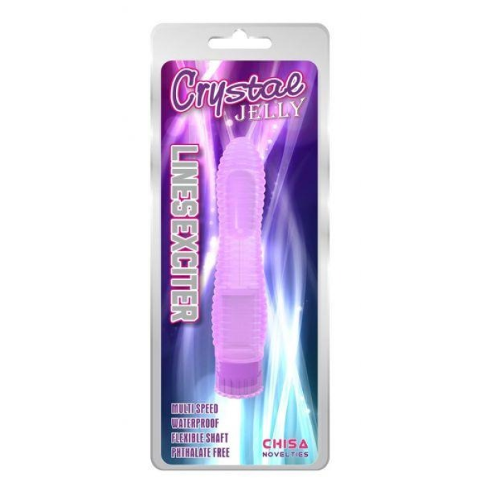 Вібратор рельєфний Chisa Crystal Jellie Lines Exciter на батарейках, фіолетовий