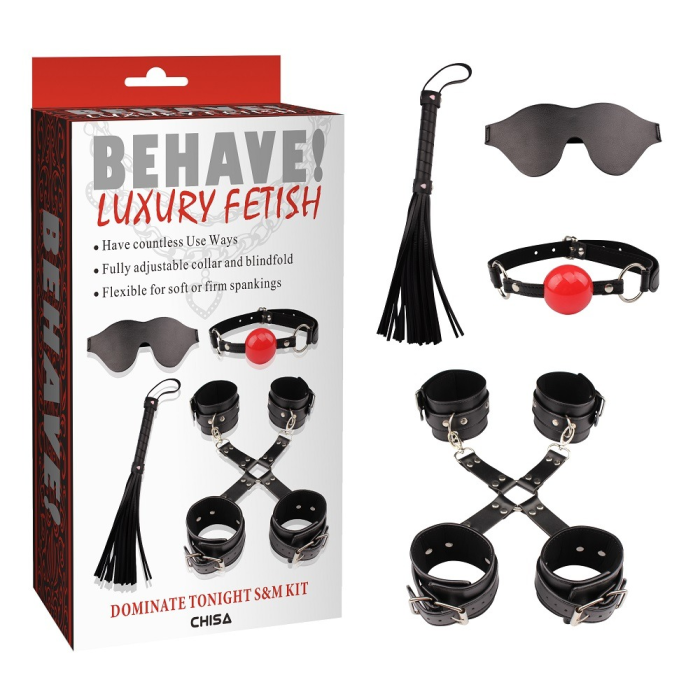 Набір БДСМ 6 предметів Chisa Behave Luxury Fetish, чорний