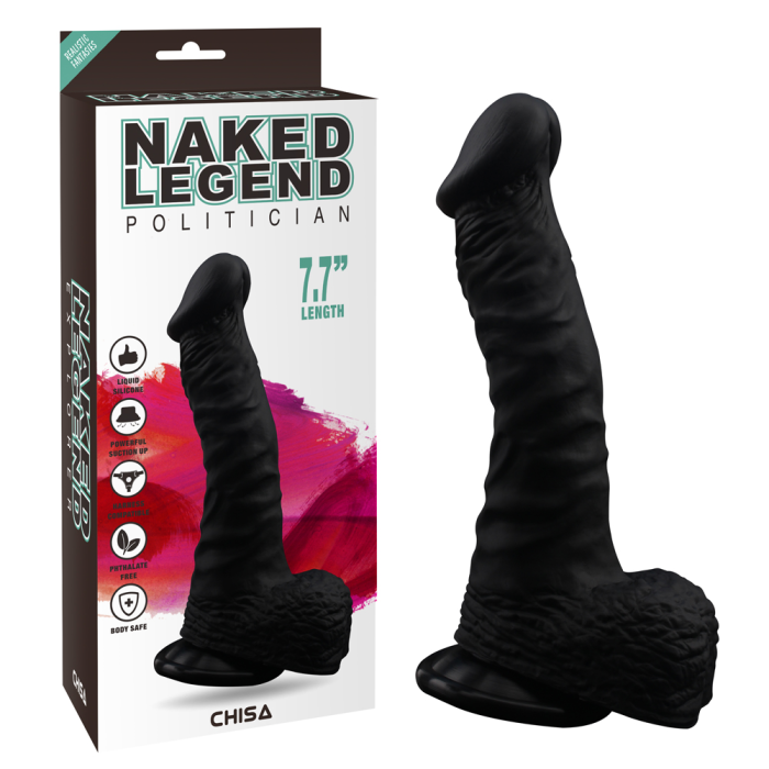 Фалоімітатор з мошонкою на присосці Chisa Naked Legend, чорний