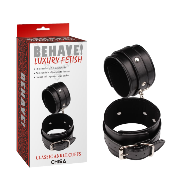 Окови Chisa Behave!Luxury Fetish з металевою фурнітурою, чорні