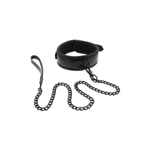 Нашийник з повідцем BLAZE LUXURY COLLAR AND LEASH CROCO BLACK