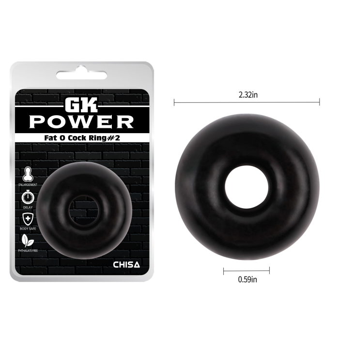 Ерекційне кільце Chisa GK Power Fat O Cock Ring # 2, чорне