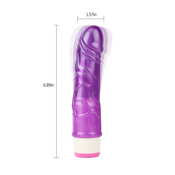 Вібратор реалістичний на батарейках Chisa Basic Luv Theory Stud Rod, фіолетовий, 17.5 см