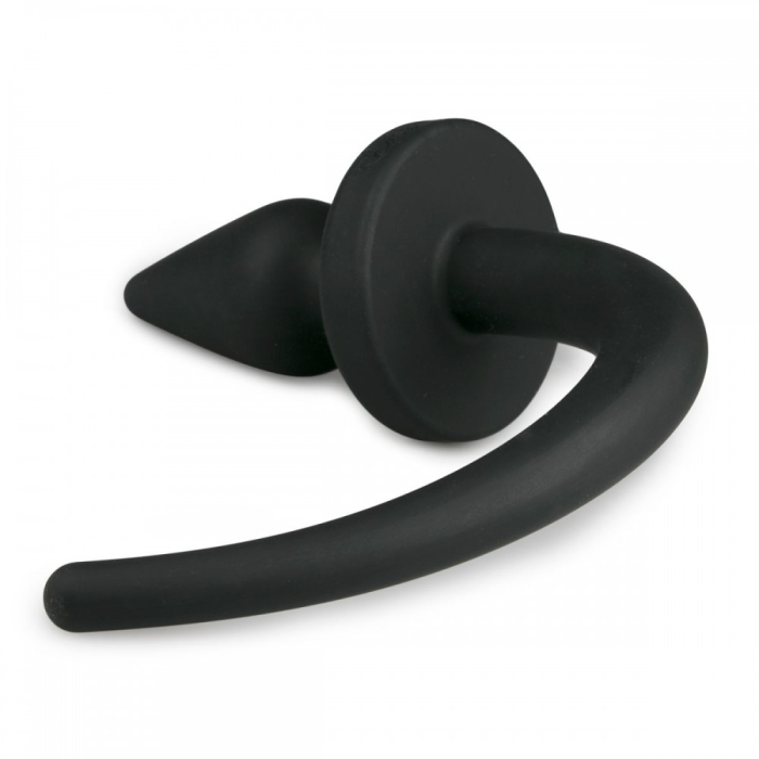 Анальна силіконова пробка з імітацією собачого хвоста Easytoys Dog Tail Plug 30 см, чорна