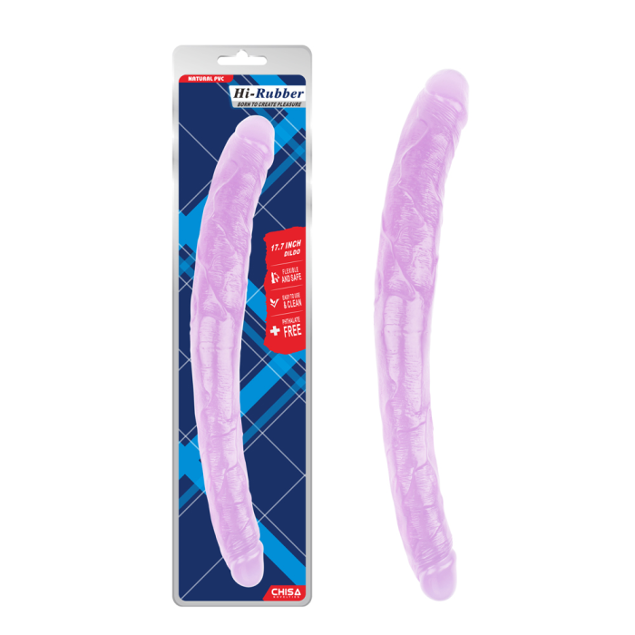 Фалоімітатор подвійний Chisa Hi-Rubber 45 см, фіолетовий