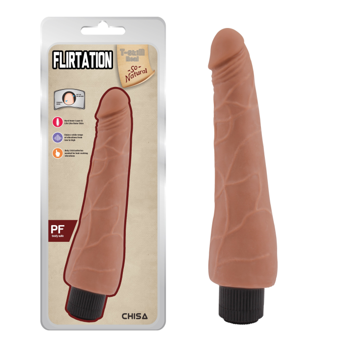 Вібратор реалістичний, кібершкіра Chisa T-skin ReaL Flirtation на батарейках