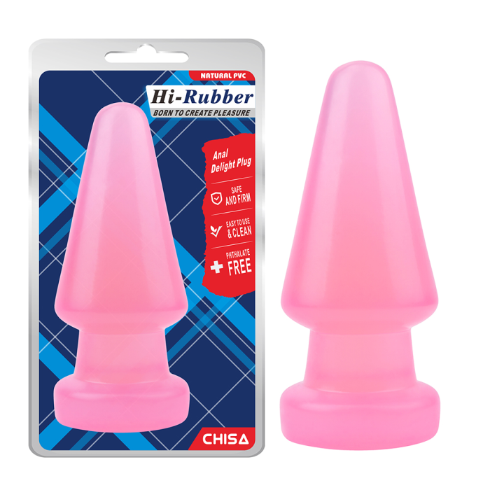 Анальна пробка-конус гігантська Chisa HI-Rubber, рожева