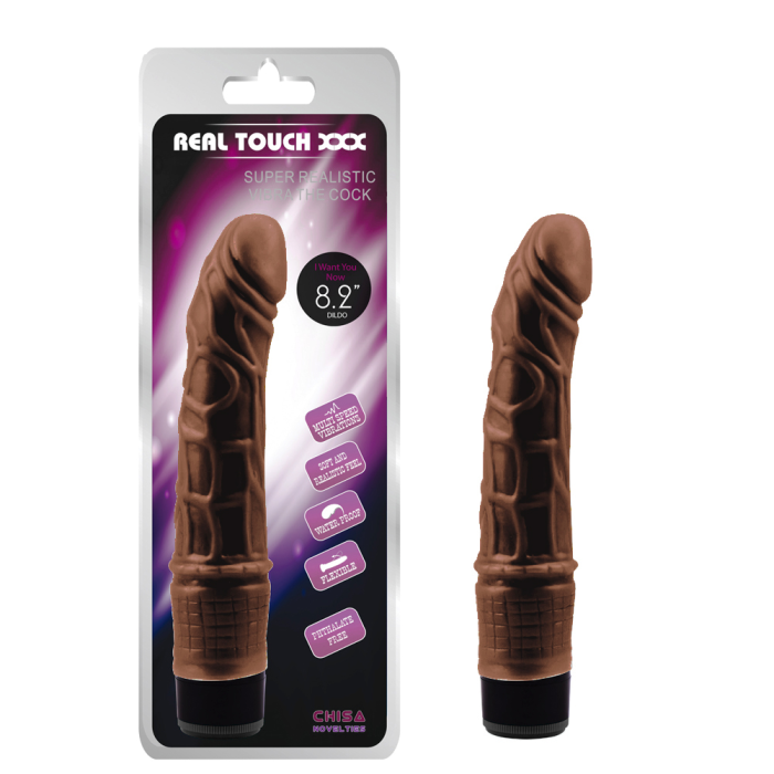 Вібратор реалістичний Chisa REAL TOUCH XXX коричневий, 21 х 3.5 см