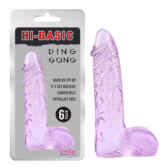 Фалоімітатор з мошонкою Chisa Hi Basic Ding Dong 6" фіолетовий