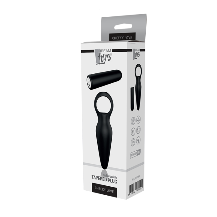 Анальна пробка з вібрацією Dream Toys CHEEKY LOVE TAPERED PLUG BLACK