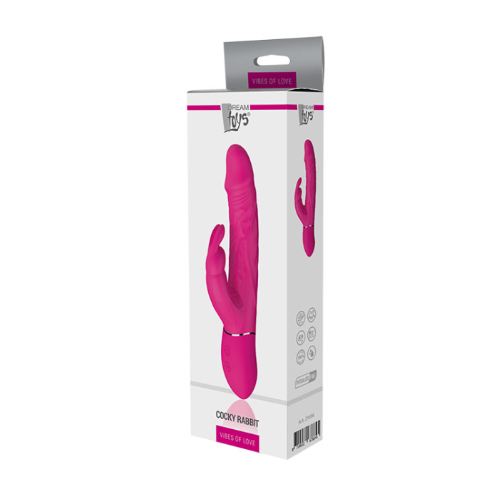 Подвійний вібратор кролик Dream Toys VIBES OF LOVE COCKY RABBIT MAGENTA