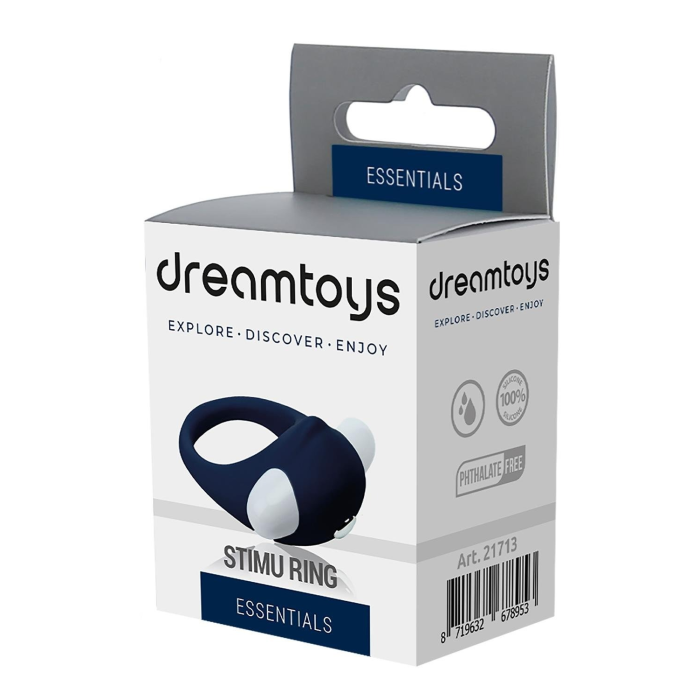 Ерекційне кільце з вібрацією Dream Toys Rings of Love, синій