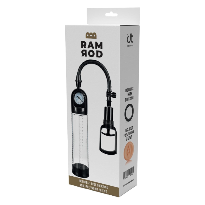 Вакуумна помпа для пеніса з реалістичною насадкою Dream Toys Ramrod та ерекційним кільцем