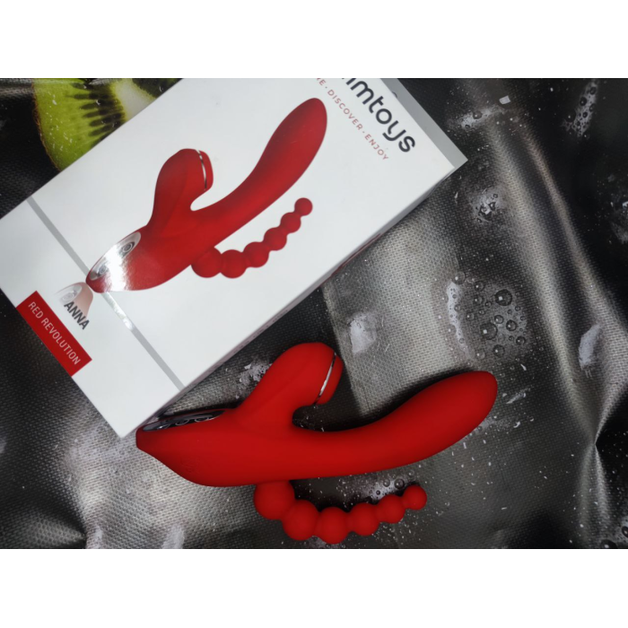 Потрійний вібратор із вакуумною стимуляцією Dream Toys RED REVOLUTION ANNA