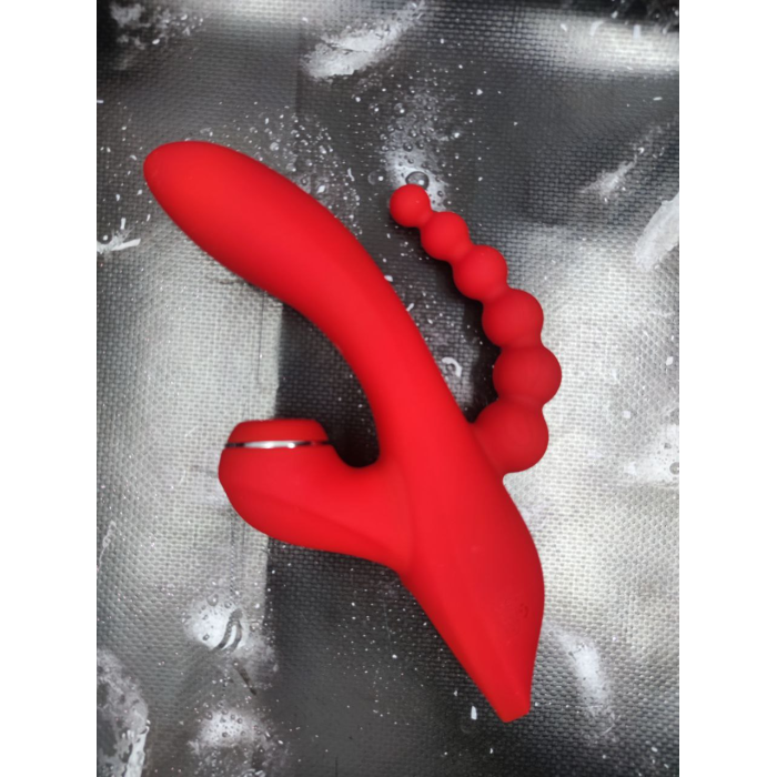 Потрійний вібратор із вакуумною стимуляцією Dream Toys RED REVOLUTION ANNA