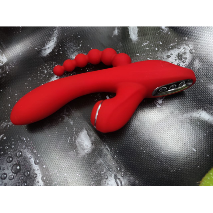 Потрійний вібратор із вакуумною стимуляцією Dream Toys RED REVOLUTION ANNA