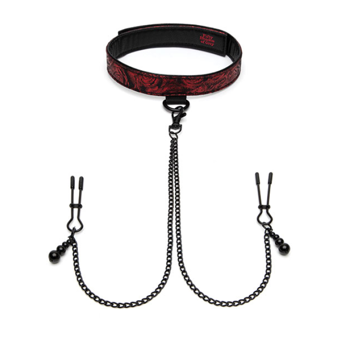 Нашийник із затискачами на соски Sweet Anticipation Fifty Shades of Grey Collar Nipp