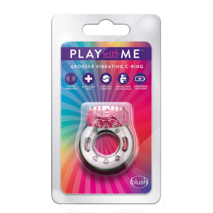 Ерекційне віброкільце Blush Play With Me з рельєфним метеликом для стимуляції клітора