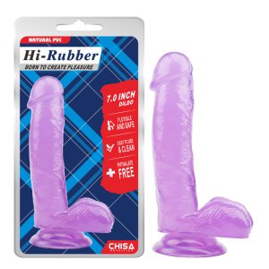 Фалоімітатор на присосці фіолетовий Chisa Hi-Rubber 17,5*3,6 см