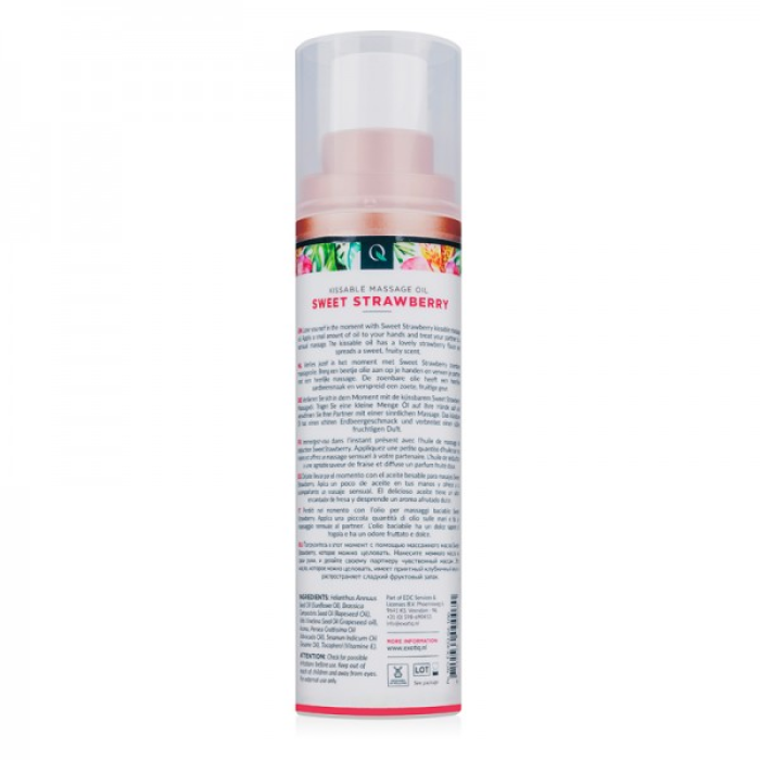 Олія для масажу їстівна з ароматом та смаком полуниці,100 мл Exotiq Massage Oil Sweet Strawberry