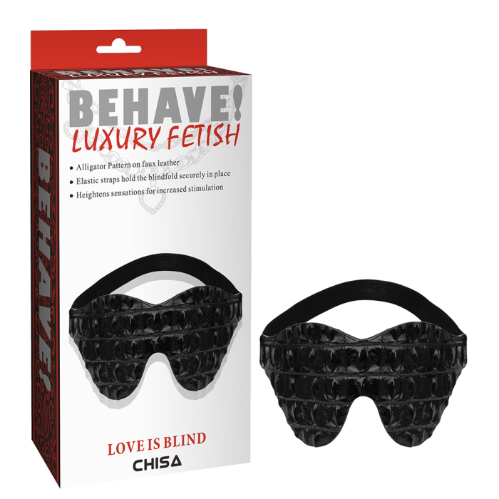 Маска на очі Chisa Behave! LOVE IS BLIND з імітацією шкіри крокодила, чорна