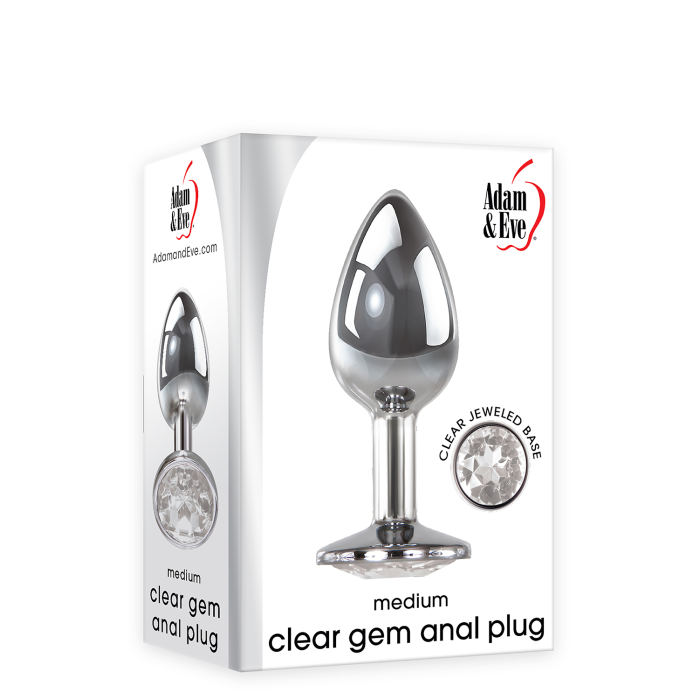 Анальний плаг з каменем A&E CLEAR GEM ANAL PLUG MEDIUM