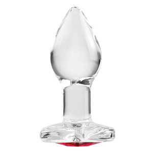 Скляний анальний затор ADAM ET EVE RED HEART GEM GLASS PLUG SMALL