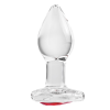 Скляний анальний затор ADAM ET EVE RED HEART GEM GLASS PLUG SMALL