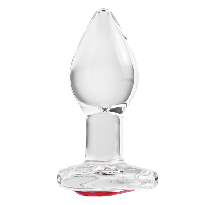 Скляний анальний затор ADAM ET EVE RED HEART GEM GLASS PLUG SMALL