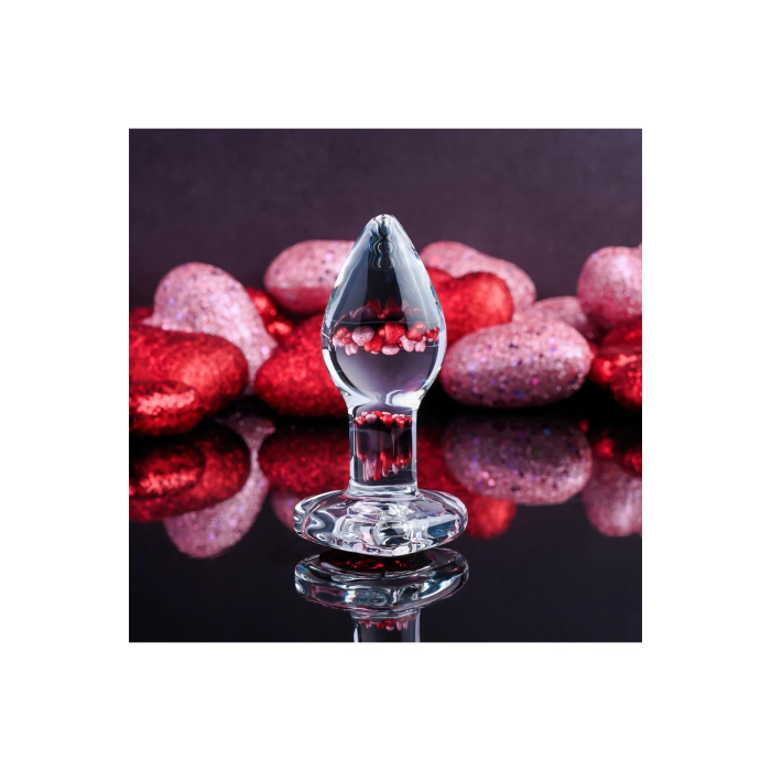 Скляний анальний затор ADAM ET EVE RED HEART GEM GLASS PLUG SMALL